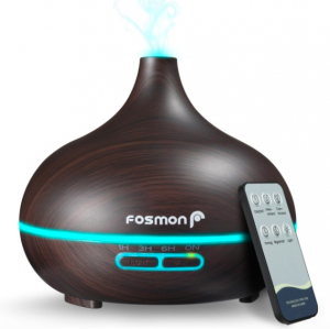 Fosmon Dark Brown Wood Grain Ultrasonic Essential Oil Diffuser 