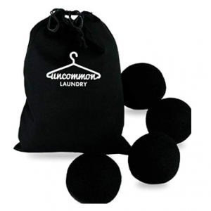 Uncommon Laundry Black Wool Dryer Balls for Dark Laundry|Clothes 4 Pack