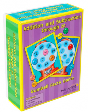 Addition And Subtraction Through 20 Gumball Facts Game by Really Good Stuff
