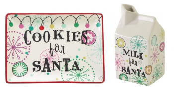 Cookies & Milk for Santa Ceramic Set by Precious Moments